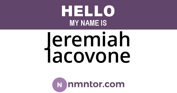 Jeremiah Iacovone
