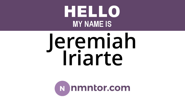Jeremiah Iriarte