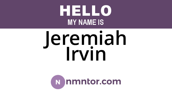 Jeremiah Irvin
