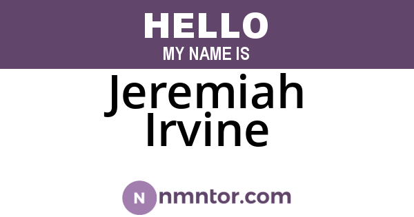 Jeremiah Irvine