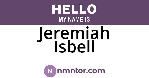 Jeremiah Isbell