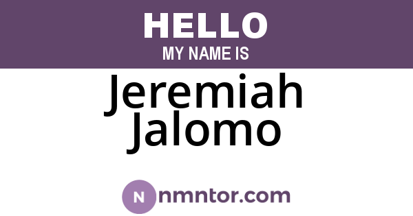 Jeremiah Jalomo