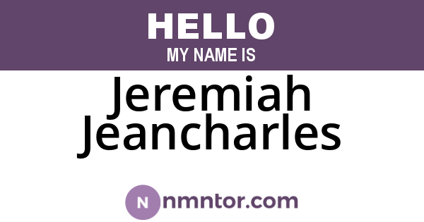 Jeremiah Jeancharles