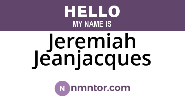 Jeremiah Jeanjacques