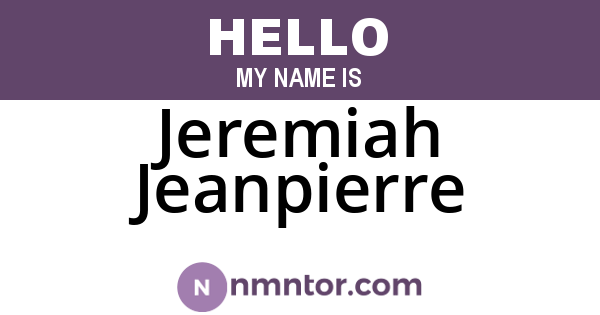 Jeremiah Jeanpierre