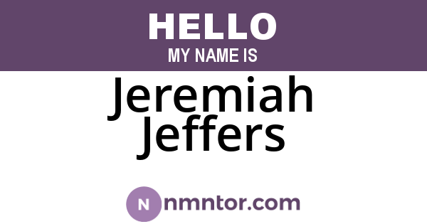 Jeremiah Jeffers