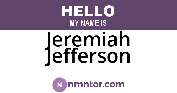 Jeremiah Jefferson
