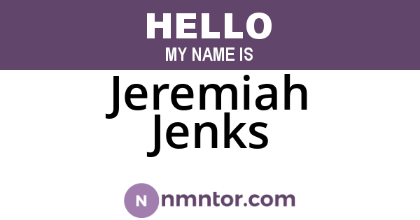 Jeremiah Jenks