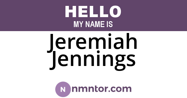 Jeremiah Jennings