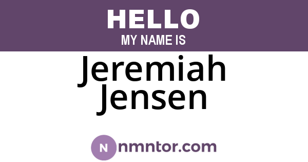 Jeremiah Jensen