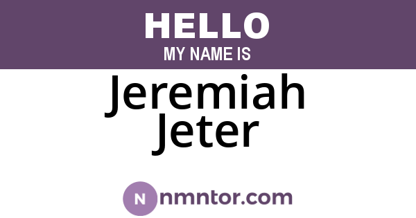Jeremiah Jeter