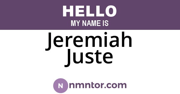 Jeremiah Juste
