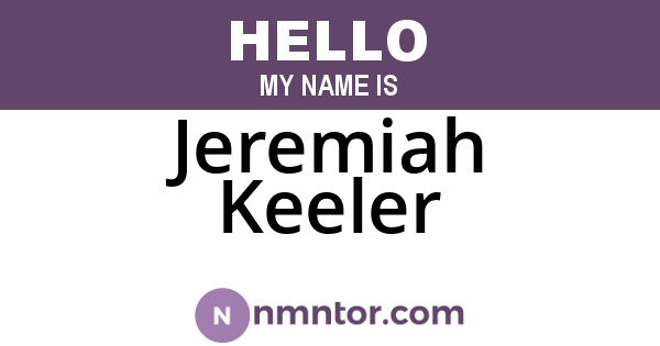 Jeremiah Keeler