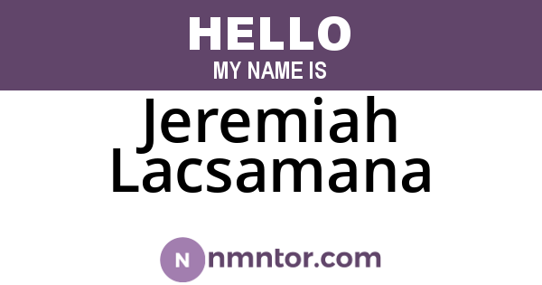 Jeremiah Lacsamana