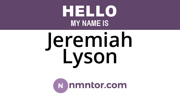 Jeremiah Lyson
