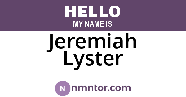 Jeremiah Lyster
