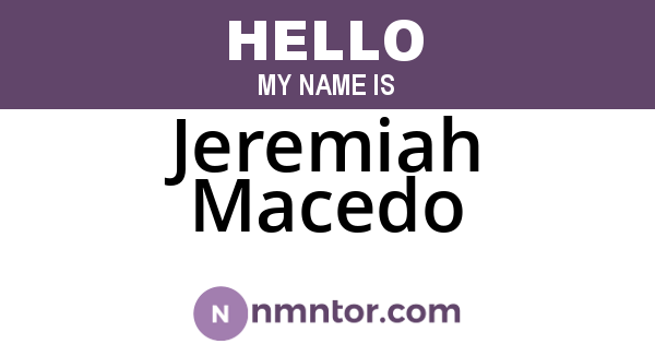 Jeremiah Macedo