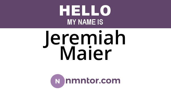 Jeremiah Maier