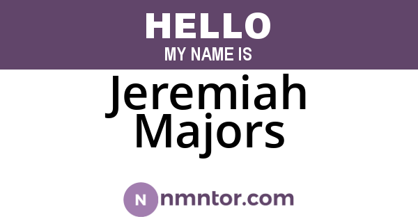 Jeremiah Majors