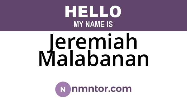 Jeremiah Malabanan