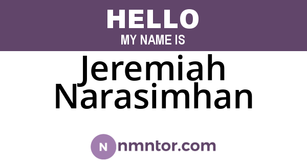 Jeremiah Narasimhan