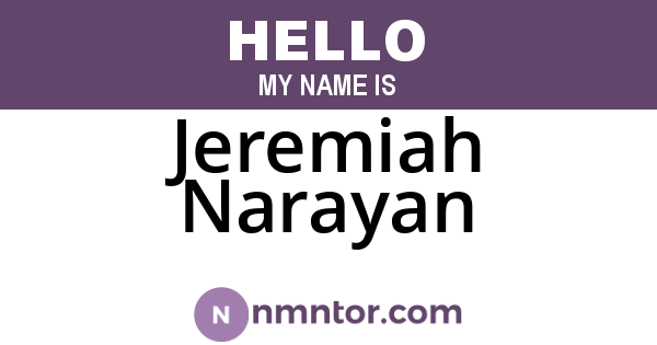 Jeremiah Narayan