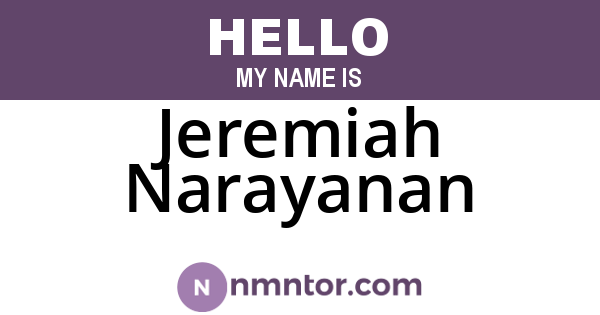 Jeremiah Narayanan