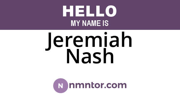 Jeremiah Nash