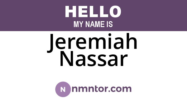 Jeremiah Nassar