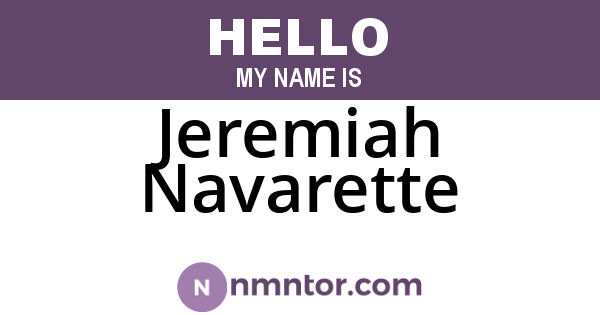 Jeremiah Navarette