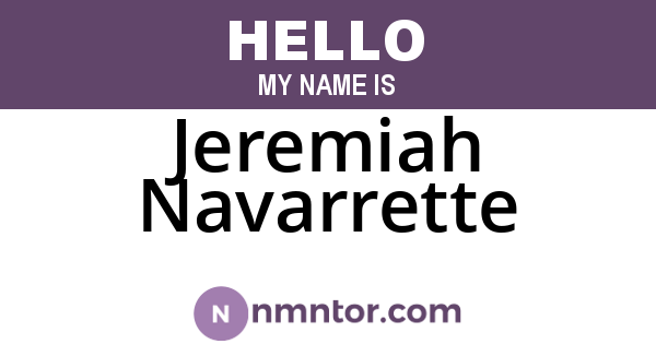 Jeremiah Navarrette