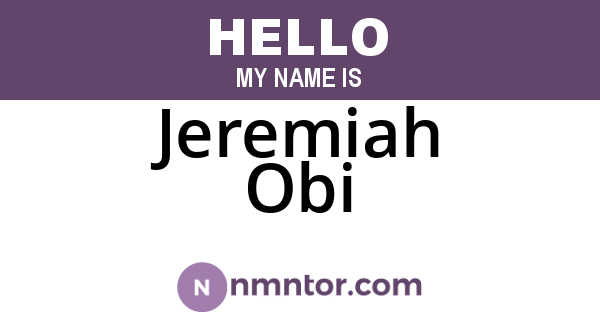 Jeremiah Obi