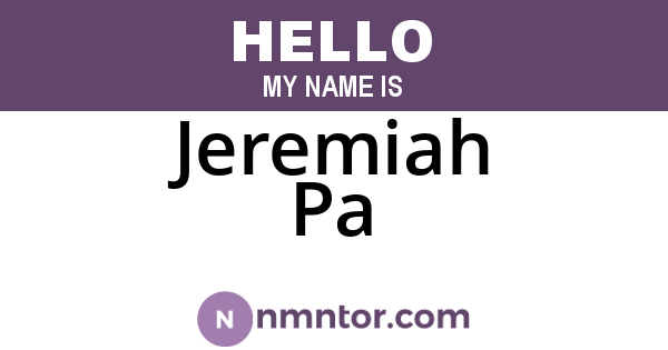 Jeremiah Pa
