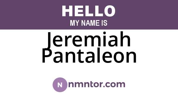 Jeremiah Pantaleon