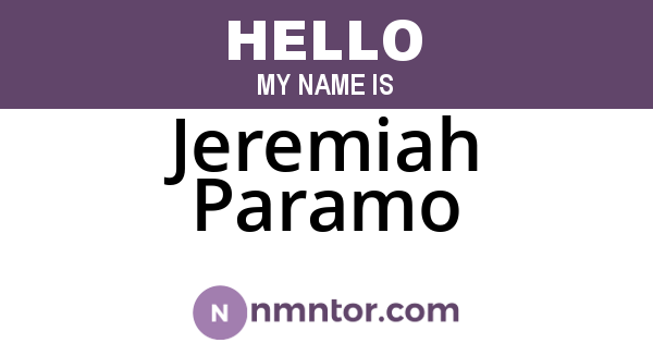 Jeremiah Paramo
