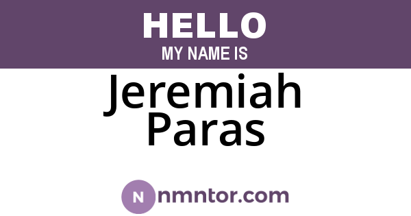Jeremiah Paras