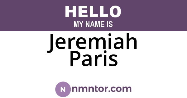 Jeremiah Paris