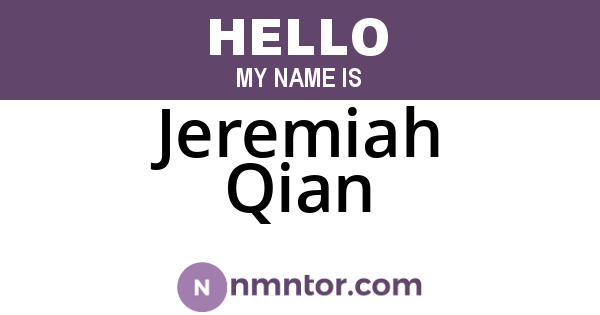 Jeremiah Qian
