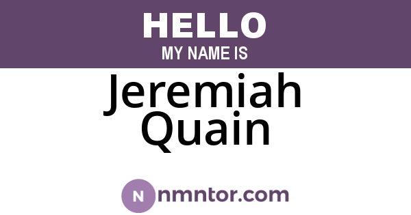 Jeremiah Quain