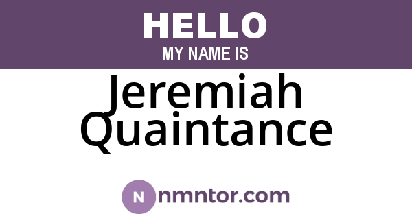 Jeremiah Quaintance