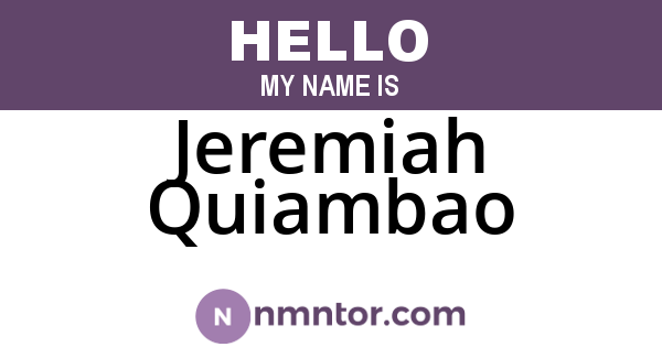Jeremiah Quiambao