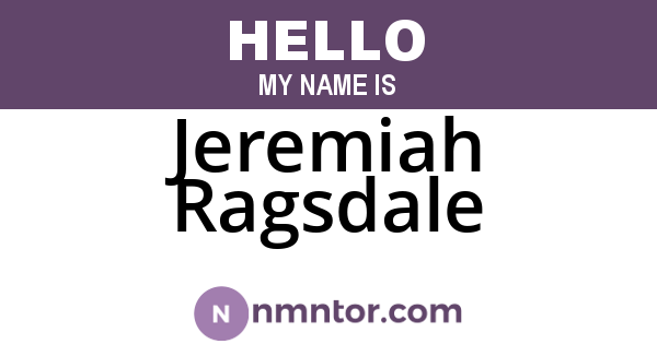 Jeremiah Ragsdale
