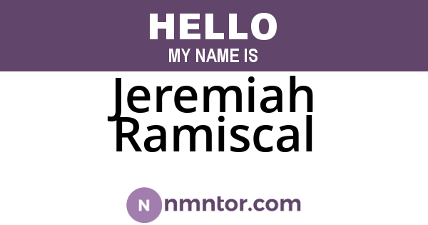 Jeremiah Ramiscal
