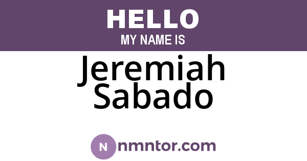 Jeremiah Sabado