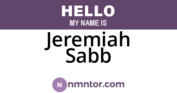 Jeremiah Sabb