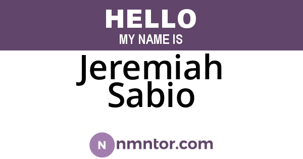 Jeremiah Sabio