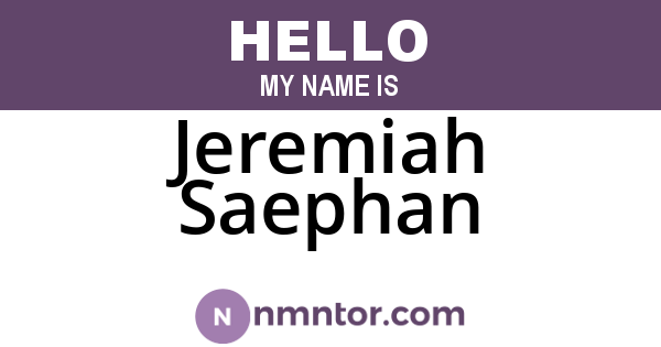 Jeremiah Saephan