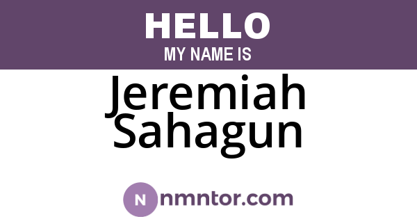 Jeremiah Sahagun