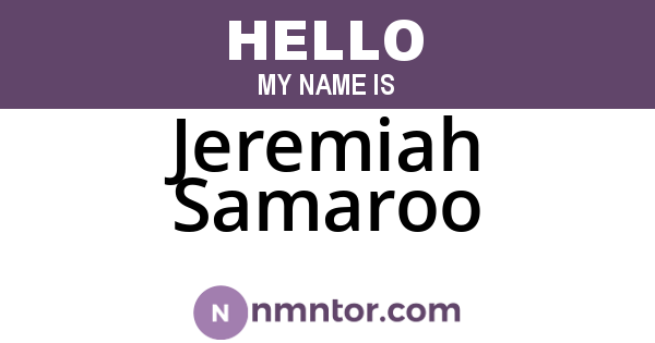 Jeremiah Samaroo