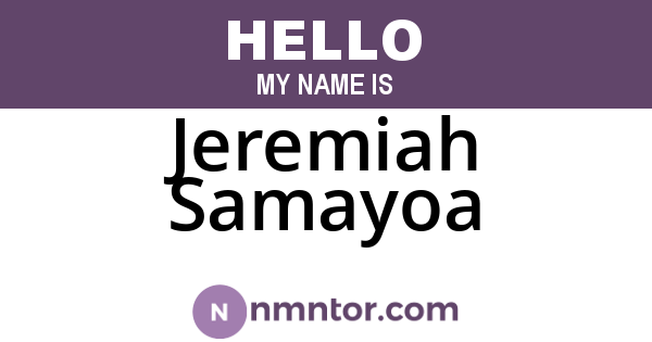 Jeremiah Samayoa